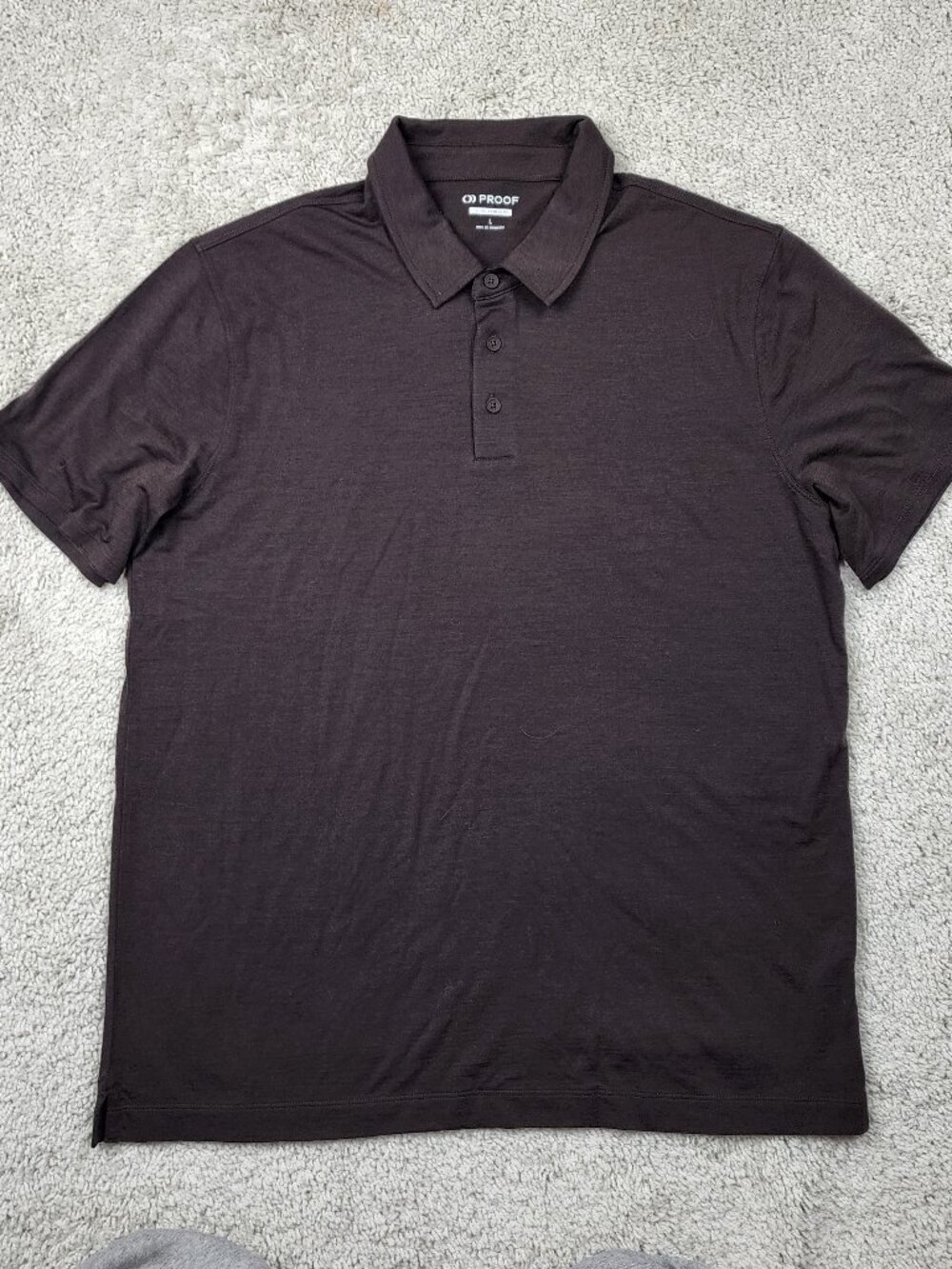 Proof 72 Hour Merino Polo Shirt Mens Large L Brown Short Sleeve Travel NWOT NEWP
